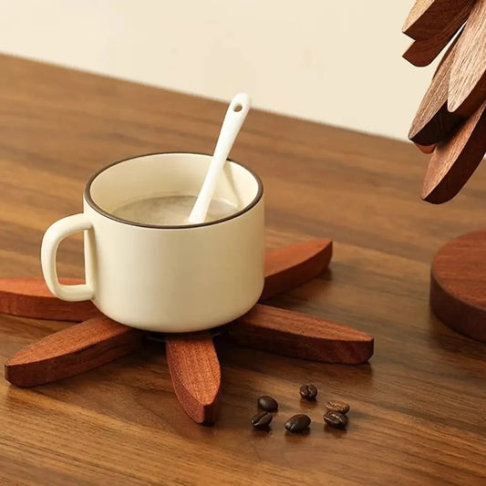 Bamboo Coasters Foldable Trivet Heat Resistant Table Protector (Set of 4)