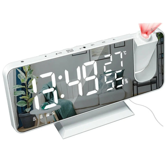 Projection Alarm Clock FM Radio & USB Charging Port